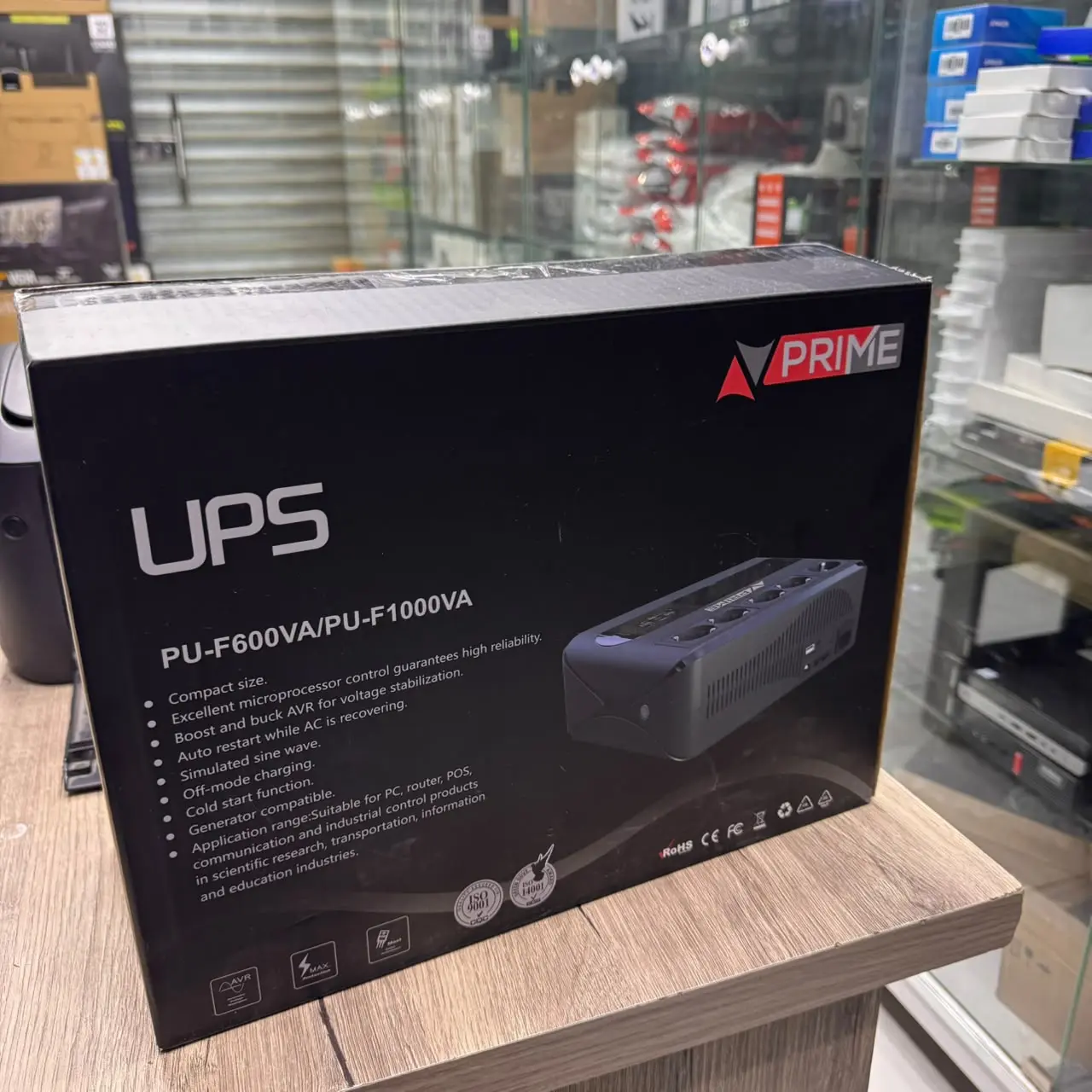 ONDULEUR UPS PRIME PU-F1000VA 1000VA AFFICHEUR LCD 5 SORTIES UNUVERSELLES